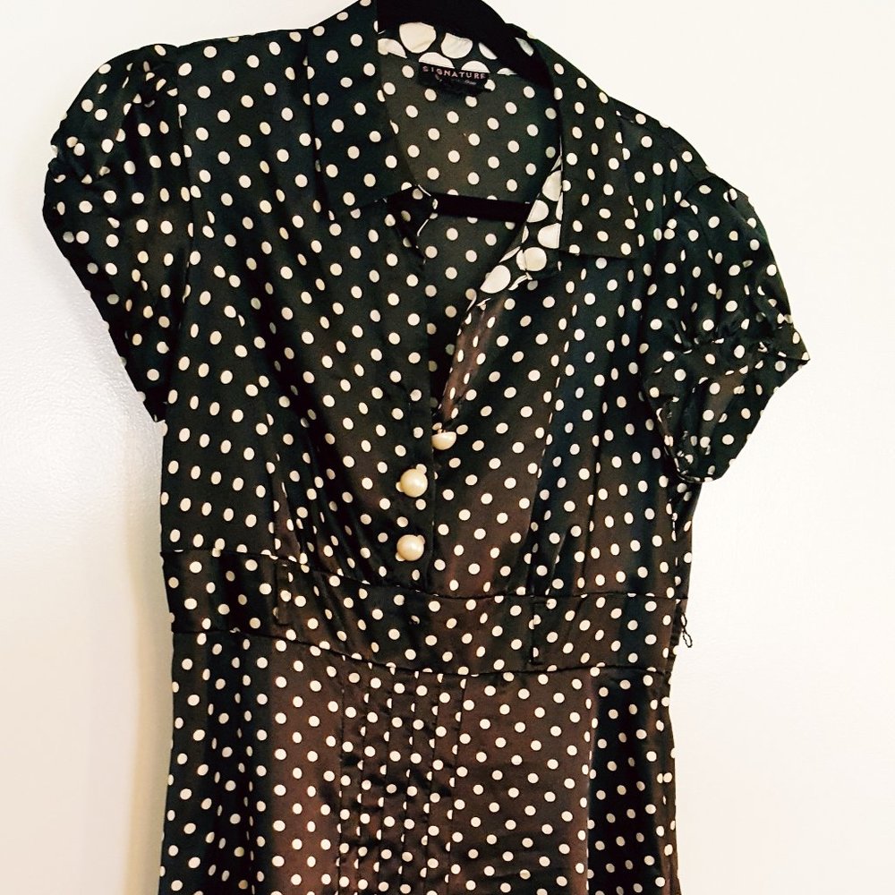 50s Style ROCKABILLY Polka Dot Dress Sz 12